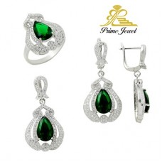 Gümüş zirkon taşlı set